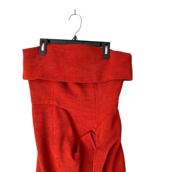 C/MEO Collective Fluidity Strapless Rust Brown Maxi Dress NWOTS Textured Medium - Picture 5 of 12